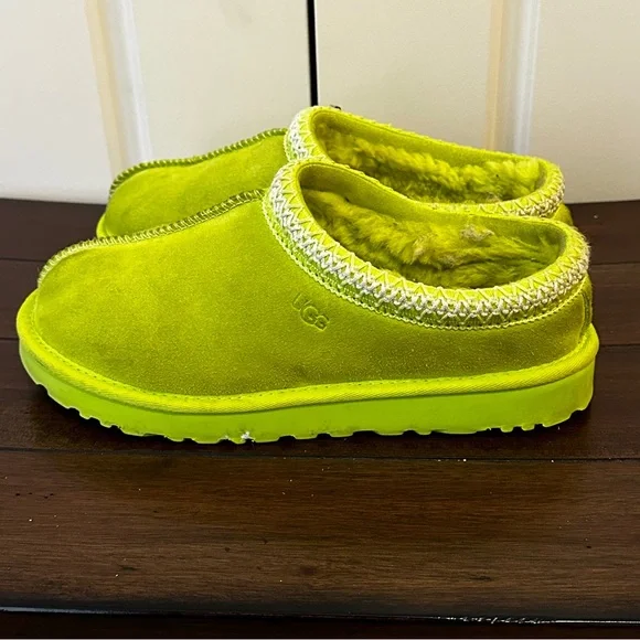 UGG TASMAN SLIPPERS SZ 8 KEY LIME - Picture 5 of 9